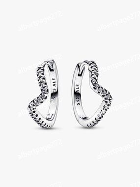 Sparkling Wave Hoop Earrings